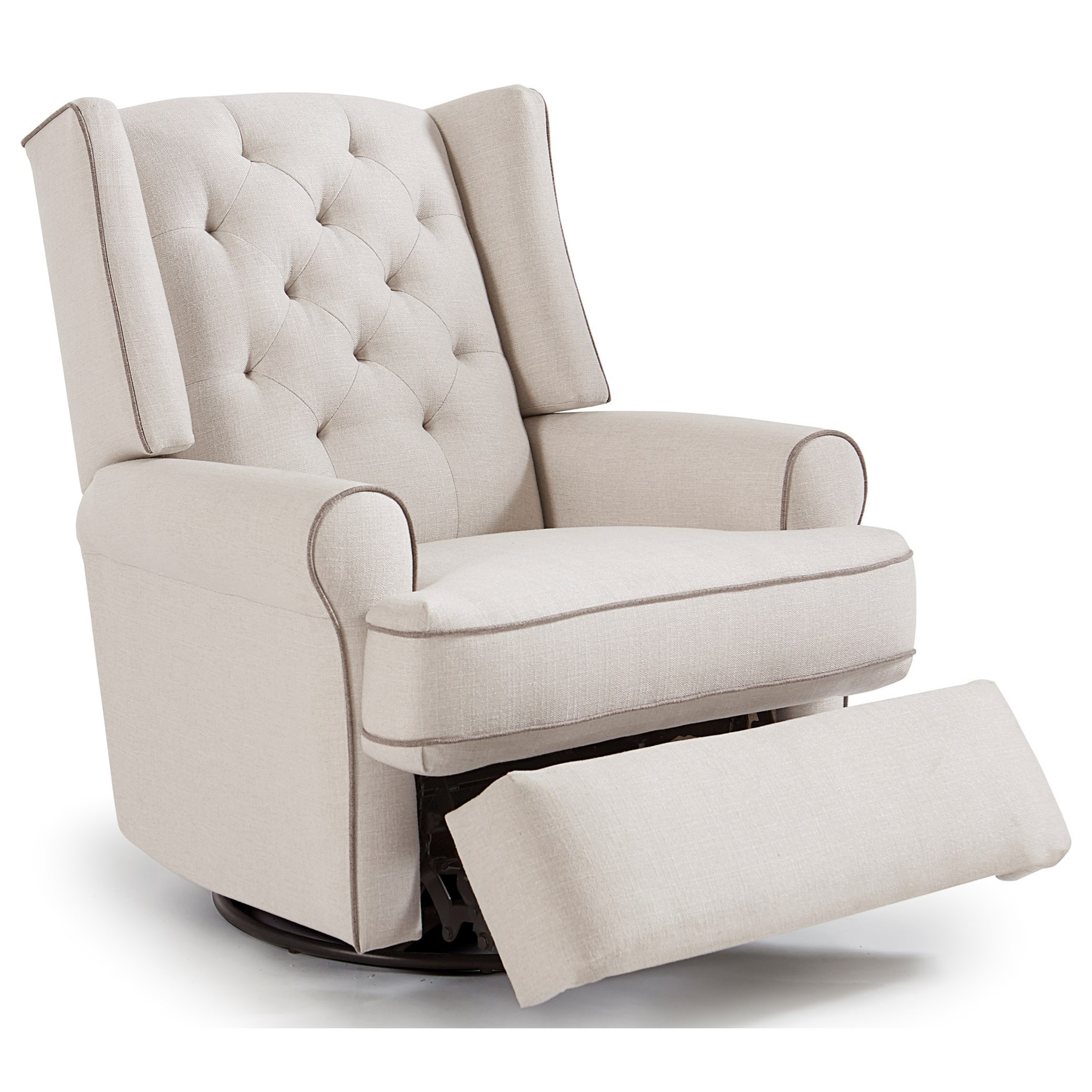 Best Home Furnishings Kendra Traditional Tufted Swivel Glider Recliner